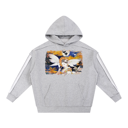 A Celestial Princess in the Autumn Twilight #1 | Contrast Tape Raw Edge Double Layered Hoodie