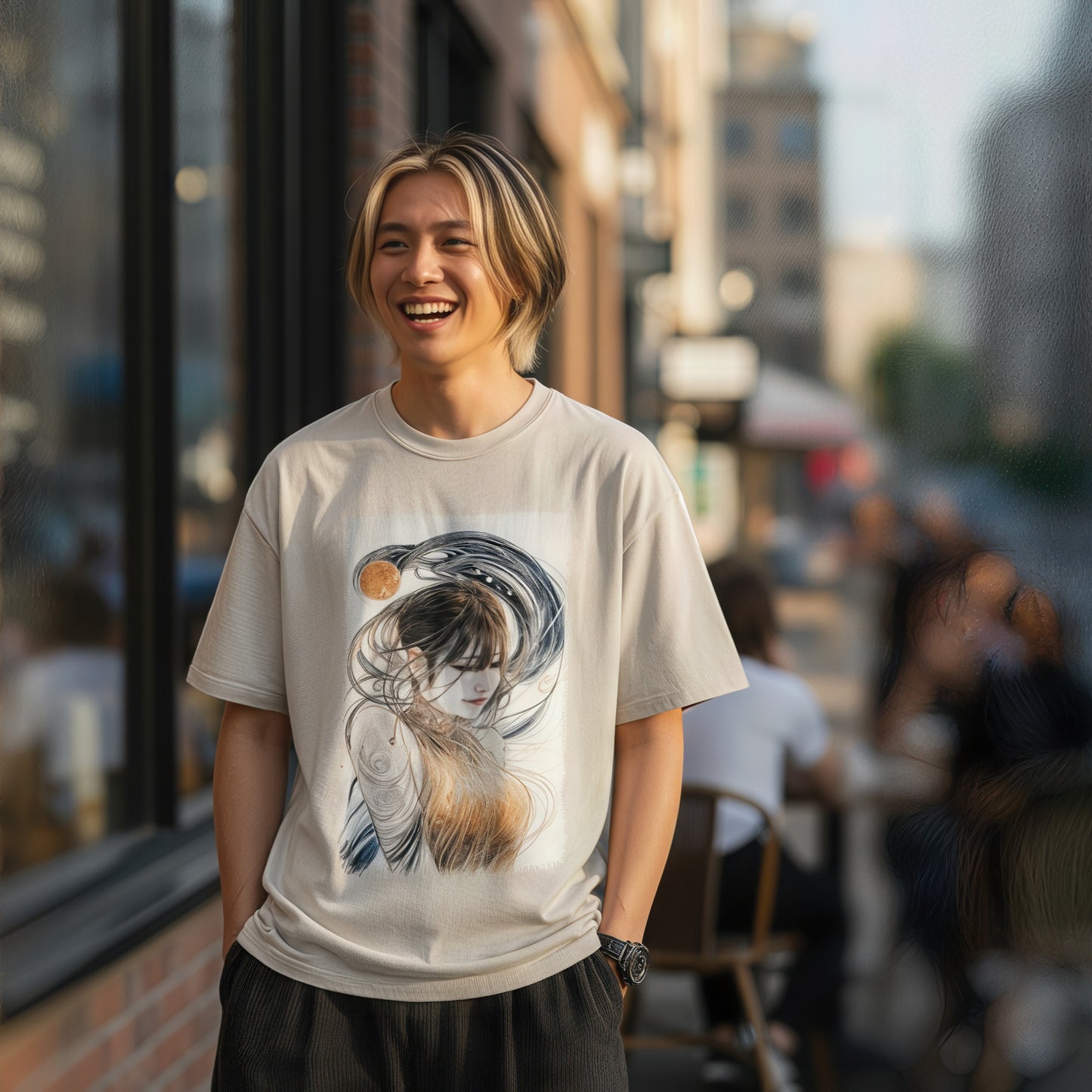 Golden Weave, Maiden Calmness #4 | Drop Shoulder Cotton T-Shirt