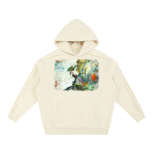 Defiant Princess: A Dragon Girl’s Summer Heartbreak | Contrast Tape Raw Edge Double Layered Hoodie