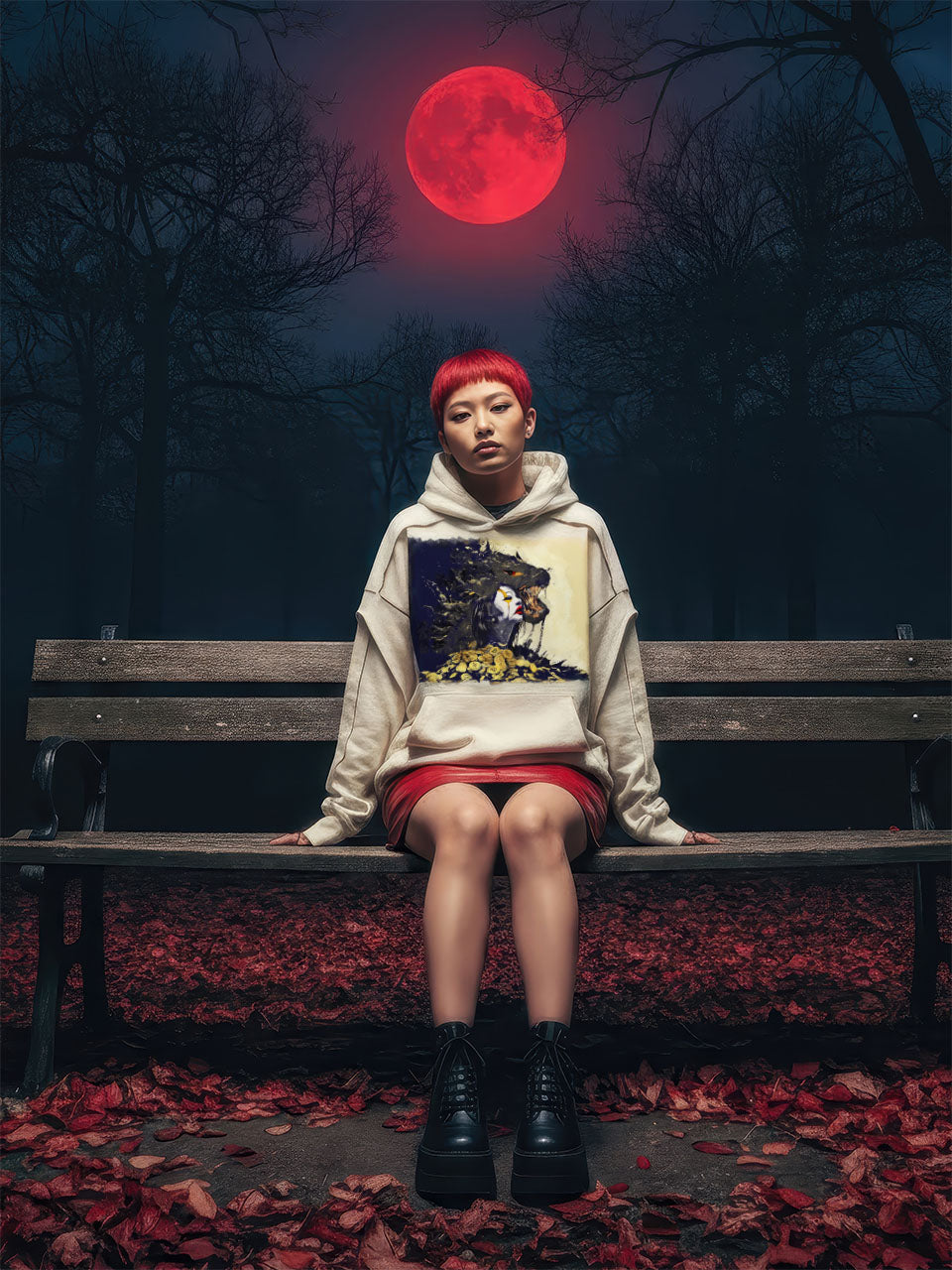 Devotion of the Desire, Feast of the Beast #1 | Contrast Tape Raw Edge Double Layered Hoodie