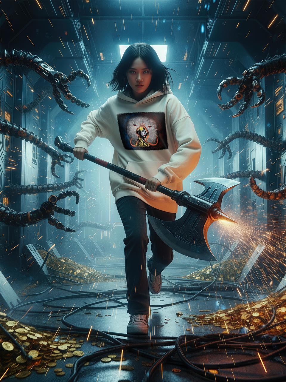 Devotion of the Desire, Feast of the Beast #2 | Contrast Tape Raw Edge Double Layered Hoodie