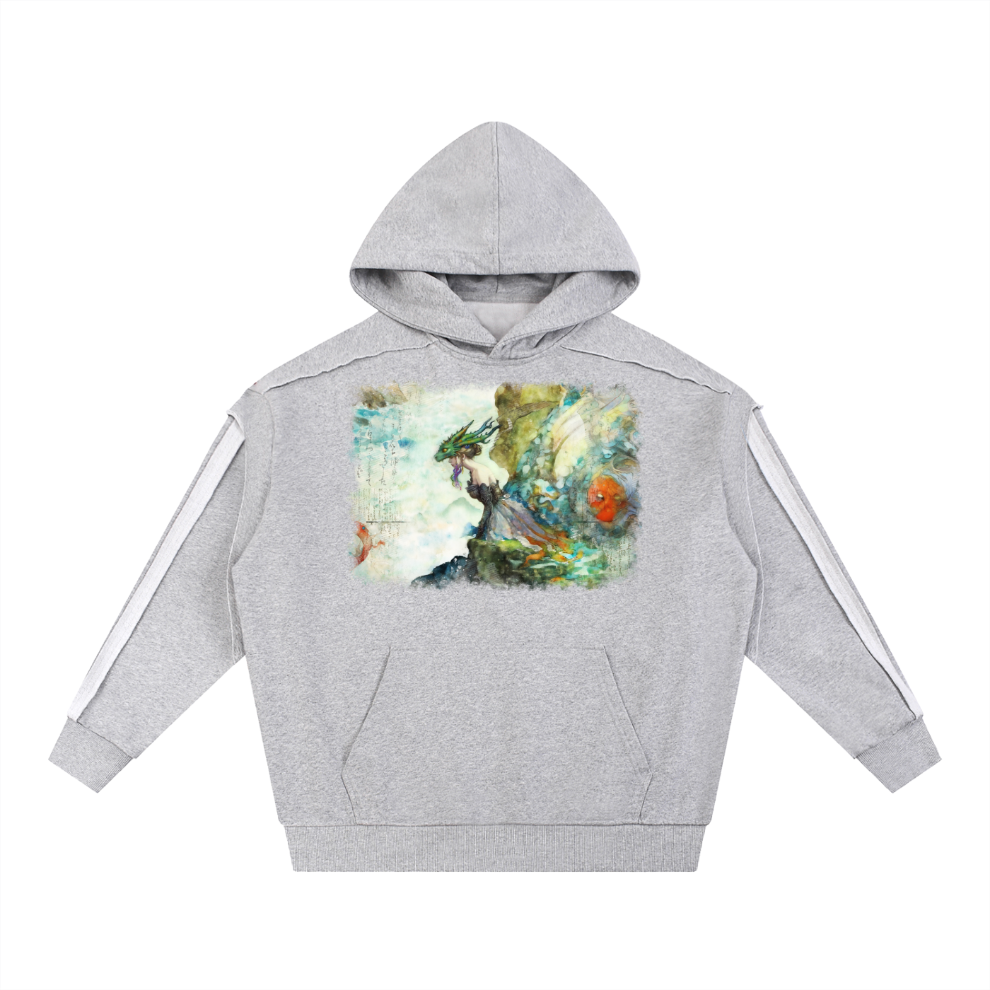 Defiant Princess: A Dragon Girl’s Summer Heartbreak | Contrast Tape Raw Edge Double Layered Hoodie