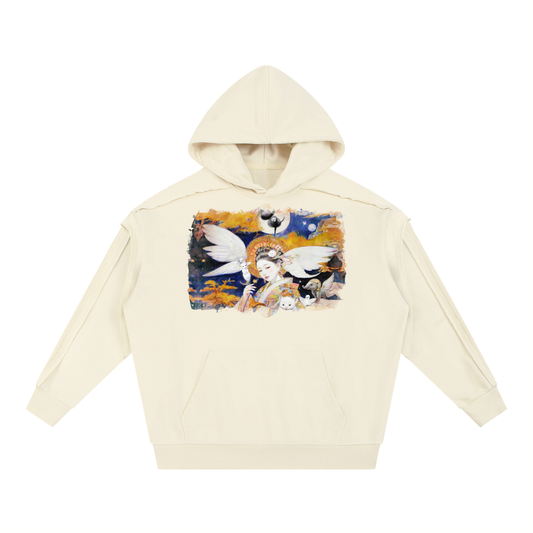 A Celestial Princess in the Autumn Twilight #1 | Contrast Tape Raw Edge Double Layered Hoodie