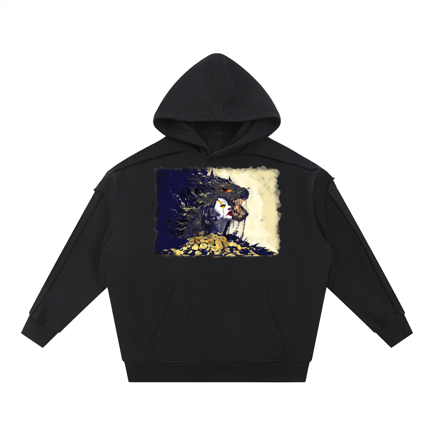 Devotion of the Desire, Feast of the Beast #1 | Contrast Tape Raw Edge Double Layered Hoodie