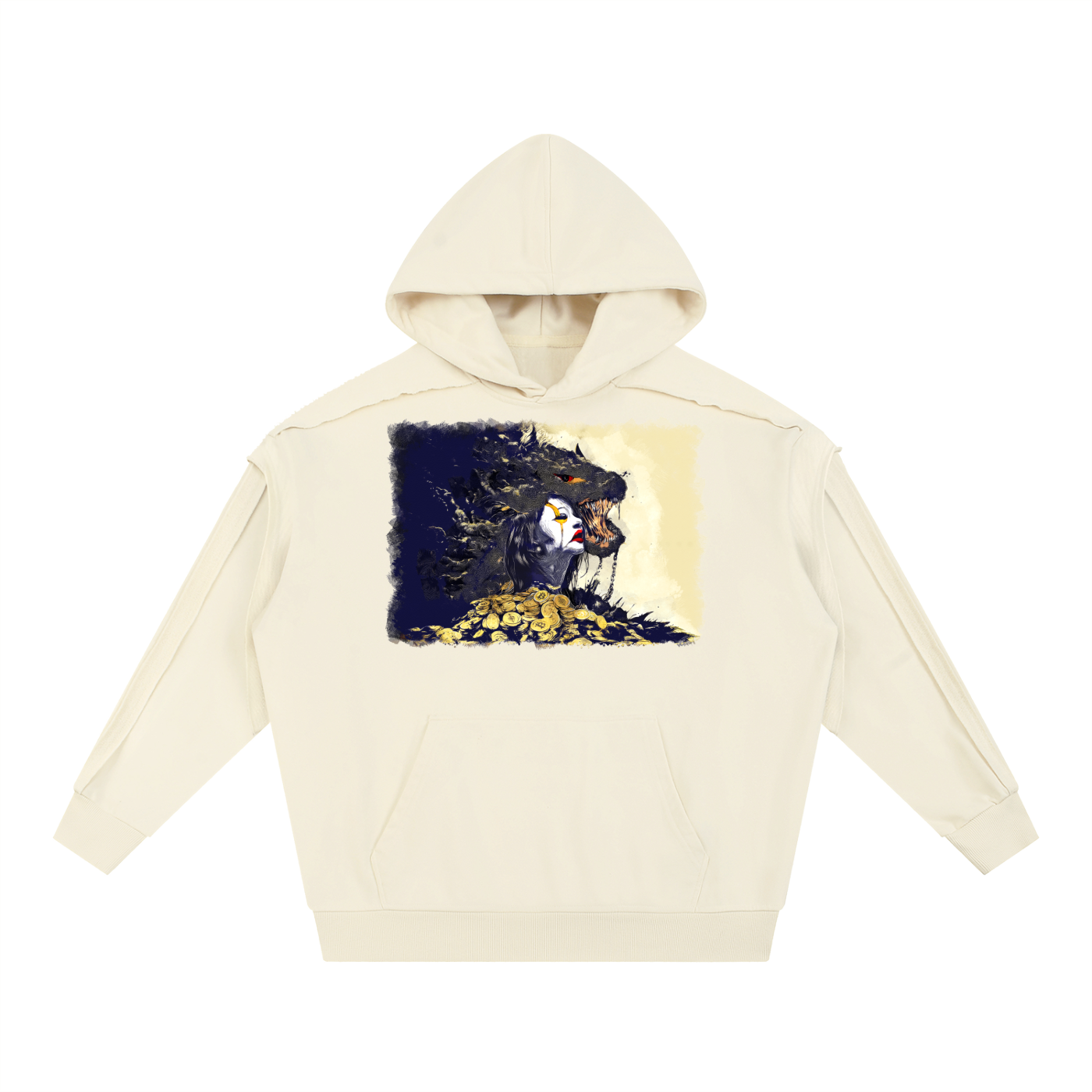 Devotion of the Desire, Feast of the Beast #1 | Contrast Tape Raw Edge Double Layered Hoodie